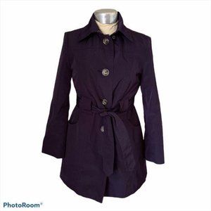 London Fog Belted Trench Coat Lightweight Purple